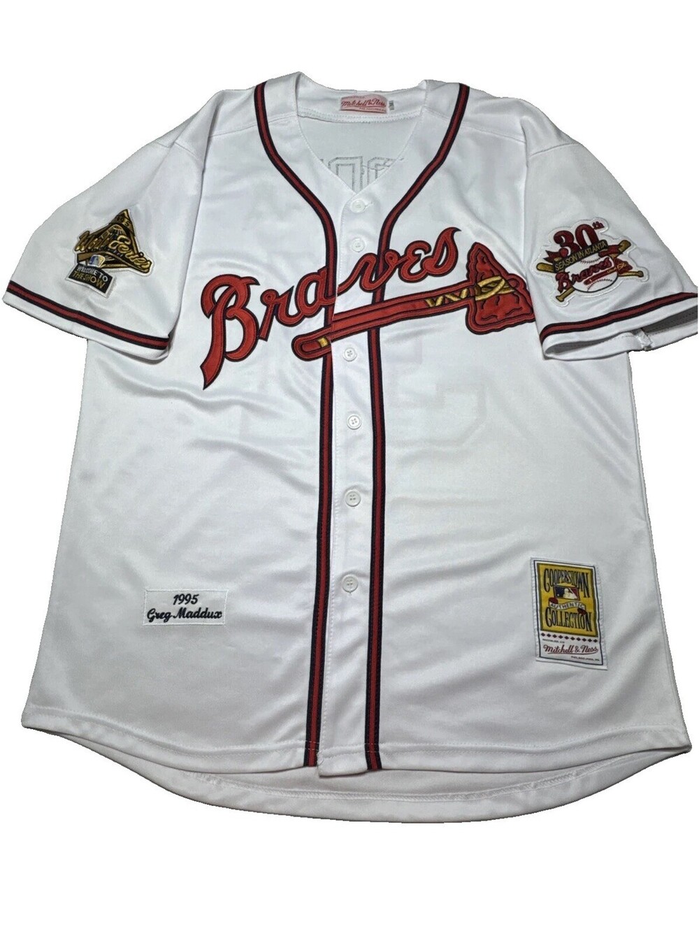 Authentic Greg Maddux Mitchell Ness 1995 Atlanta Braves Jersey Size 40 M
